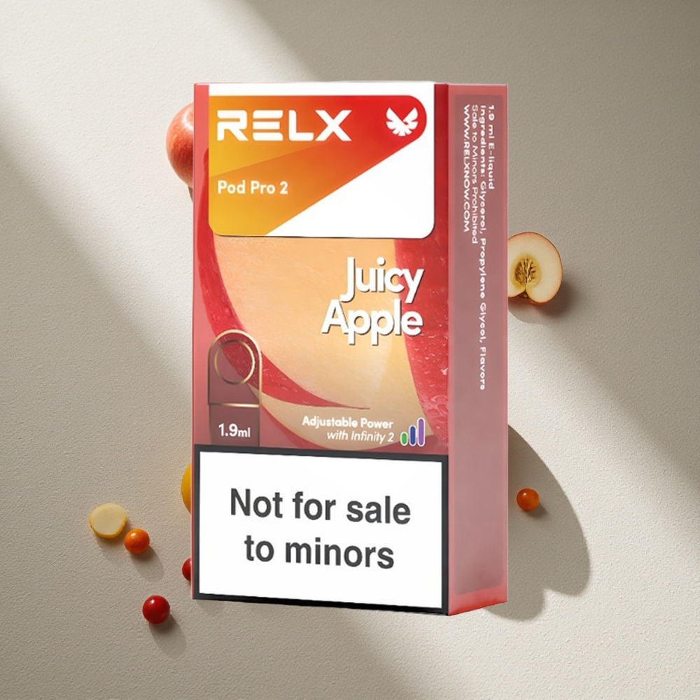 RELX Pod Pro 2 600 Puffs Manzana Jugosa Sin Nicotina 1.9ml Argentina wholesale