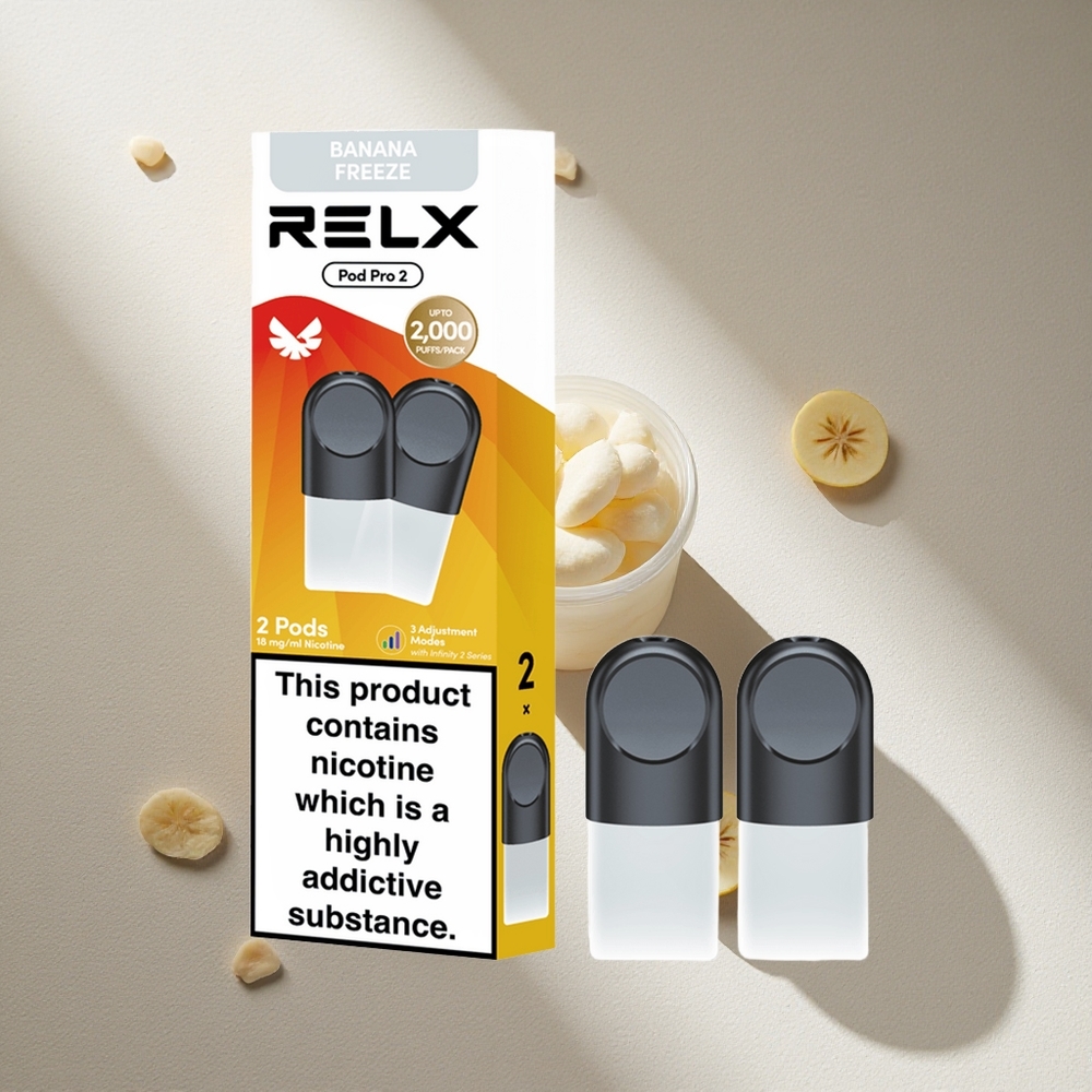 RELX Pod Pro 2 600 Puffs Postre-Plátano Frío 1.9ml Argentina wholesale